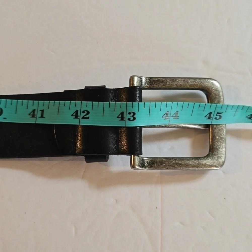 Levi's| Mens Black Leather Belt Silver Square Buckle Dress Office Sz.L/XL